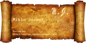 Mikle József névjegykártya